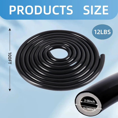 Three Eighth Inch Self Sinking Aeration Hose Kit With No Fuss Heavy Duty Build And One Hundred Feet Weighted Pond Tubing