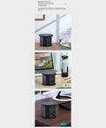 Hella Convenient Smart Pop Up Desk Power Strip With Built In Wireless Charging on a desk, showcasing hidden lifting outlet design.