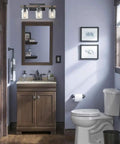 Bathroom with Mason Jar Wall Sconce With Faux Distressed Metal Finish, 3 Light Bath Vanity Lighting above mirror, ETL Listed Hardwired.
