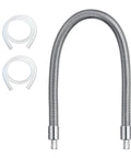 Heavy Duty Stainless Steel Milk Tube Replacement Featuring Hp1 Hp3 Adapters 10.4 Inch Food Grade Silicone Hose, includes spring coil and clear tubing options.