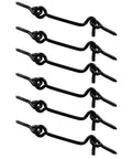 6 Pack Black Cabin Hook Eye Latch For Wood Doors Windows Badass Grip No Sweat Install Killer Security Slick Finish.