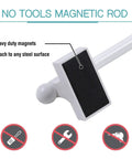 Magnetic Curtain Rod Set For Metal Doors And Steel Surfaces One Half Inch Diameter Tool Free Install showing magnet detail