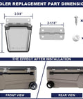 Stainless Steel Cooler Hinge And Latch Set Replacement Parts Kit For Ice Chests includes 3 hinges, 2 latches, and 18 screws.