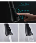 Purified Kitchen Faucet - 360° Rotating TapDeck-Mounted Filtered Water MixerHot & ColdEasy InstallatEle Gray Design - t for Clean Drinking Water with mode switch and pause button.