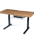 No Sweat Heavy Duty Pull Out Under Desk Drawer, sleek wood desk with white pull-out drawer for office organization.