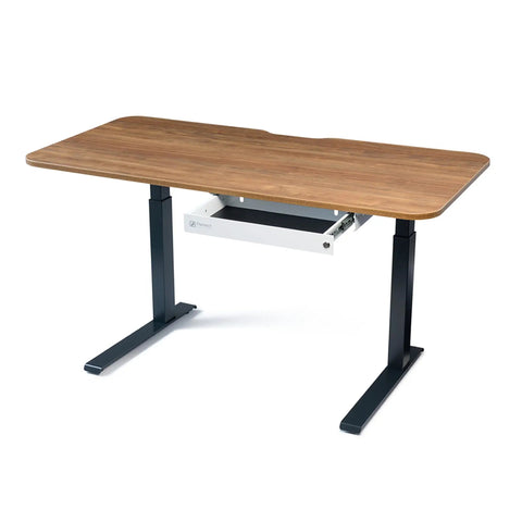 No Sweat Heavy Duty Pull Out Under Desk Drawer, sleek wood desk with white pull-out drawer for office organization.