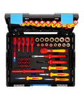 VDE Hybrid Tool Set 53 Piece Insulated Electrician Kit in L Boxx 136 with tools organized in a case