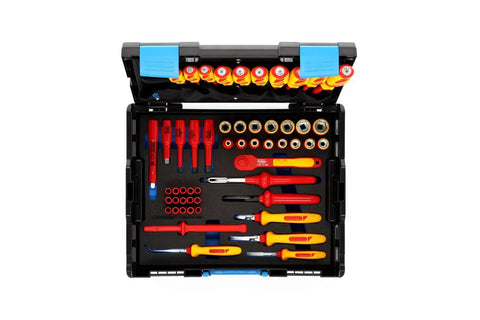 VDE Hybrid Tool Set 53 Piece Insulated Electrician Kit in L Boxx 136 with tools organized in a case