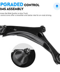 Dodge Grand Caravan Chrysler Town And Country Volkswagen Routan Front Suspension Kit With 8-Piece Front Lower Control Arm Set, Sway Bar And Outer Tie Rod End Links, Fits 2008-2018 Grand Caravan, 2008-2016 Town And Country, 2009-2010 Routan black front lower control arm
