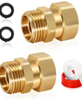 360 Degree Brass Garden Hose Swivel Fitting 3/4 GHT Male To Female Adapter For Outdoor Use Keeps Your Water Flow Smooth And Free From Kinks Heavy Duty Brass Build For Real Lawn Pros. brass hose adapter with sealing rings