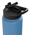 Blue stainless steel top view of Glider Pilot Water Bottle For Sailplane Enthusiasts, Stainless Steel Insulated Bottle With Double Wall