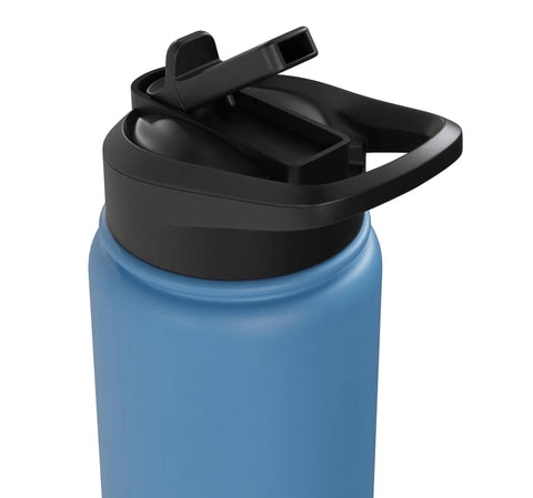 Blue stainless steel top view of Glider Pilot Water Bottle For Sailplane Enthusiasts, Stainless Steel Insulated Bottle With Double Wall