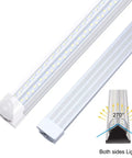 Close-up of 8 Foot Linkable LED Shop Light Fixture With 120W T8 Integrated 4 Rows Of LED Tubes 6000K 96 Inch V Shaped Design
