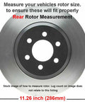 Rear Brake Kit With 11.26 Inch Rotors And Ceramic Pads For Subaru Forester, Impreza, Legacy, Outback, BRZ And WRX Models Disc Brake Replacement With High Performance Stopping Power showcasing rotor measurement guidance.