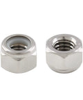 Heavy Duty Nylon Insert Hex Lock Nuts 1/4-20 Thread Stainless Steel 304 18-8 Bright Finish Pack Of 50 close-up view