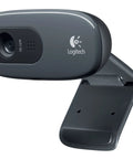 Hella Crisp HD 720P Webcam For Desktop Laptop Video Calls Recording Streaming Certified Refurbished side view with mount