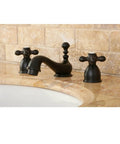 Old School Restoration Style Mini Widespread Lavatory Faucet With Oil Rubbed Bronze Solid Brass Construction Dual Cross Handles
