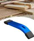 T Slot Hold Down Clamp For Aluminum Workholding Deep Blue Anodized Aluminum Alloy Clamp shown on wood surface