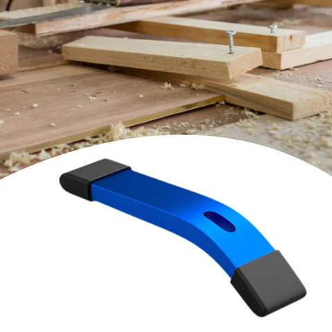 T Slot Hold Down Clamp For Aluminum Workholding Deep Blue Anodized Aluminum Alloy Clamp shown on wood surface