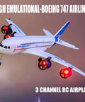 Beginner Friendly Four Motor RC Airplane With 2 4G Remote Control EPP Crash Resistant Auto Stabilization LED Lights Two Batteries