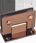Heavy Duty Glass Door Hinge With 90 Degree Clamp, Stainless Steel Clip For 8-12 mm Toughened Glass, Rose Gold Finish