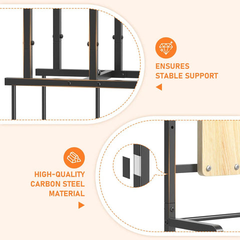 Close-up of Freestanding Garden Hose Reel Stand For Outdoors No Wall Drilling with carbon steel and stable support detail.
