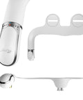 SlimTwist Non Electric Bidet Attachment For Toilet With Retractable Dual Nozzles, Adjustable Water Pressure, Splash Guard, White