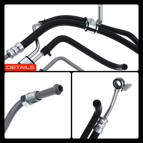 Power Steering Pressure And Return Hose Assembly For Toyota Tacoma 2005-2019 2.7L 4WD With O Ring And Washer Included