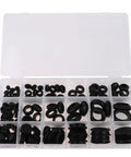 125 Piece Black Rubber Gasket Seal Kit With Ring Set For Faucets Hoses Auto And Pumps Heat Resistant Grommets For DIY Home And Automotive Projects Durable Assorted Rubber Seals For Appliances And More in plastic storage box