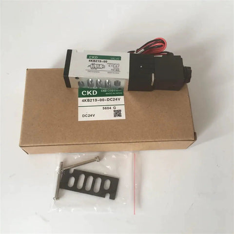 Product image of Grab This Bad Boy Pneumatic Solenoid Directional Valve 4KB219-00 with plate mount setup and accessories.