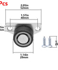 8 Pack Nylon Single Wheel Screen Door Rollers With Galvanized Wheel Side Mount dimensions and screws, front view.