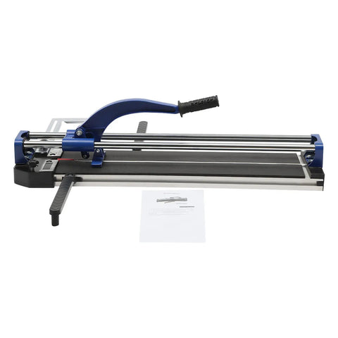 24Inch Heavy Duty Manual Tile Cutter For Porcelain And Ceramic Slabs Featuring Tungsten Alloy Score Wheel and dual steel rails.