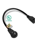 Flat Plug Extension Cord With 360 Degree Rotating Right Angle Plug, 1 Foot, 14 AWG 3 Prong Grounded Cable, UL Certified
