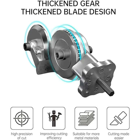 Thickened blade design of Drill Metal Plate Cutter Attachment For Electric Drill, Quick Cutting Shears Retrofit with icons