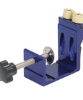 Pocket Hole Jig Kit For Woodworking Handy And Durable Mini Aluminum Alloy Guides For DIY Home Projects And Pro Carpentry Joint Angle Locator Tool Set For Precise Quick Setup in blue.