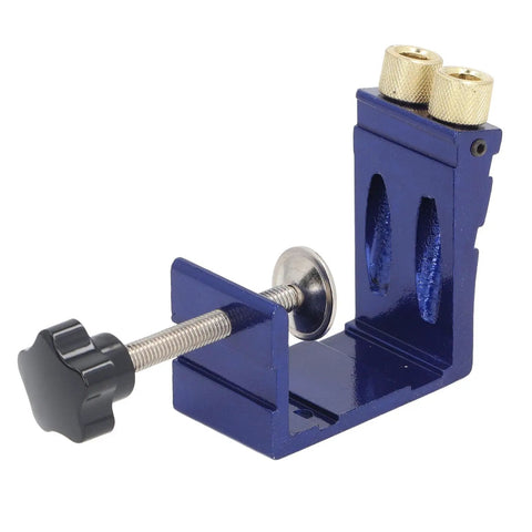 Pocket Hole Jig Kit For Woodworking Handy And Durable Mini Aluminum Alloy Guides For DIY Home Projects And Pro Carpentry Joint Angle Locator Tool Set For Precise Quick Setup in blue.
