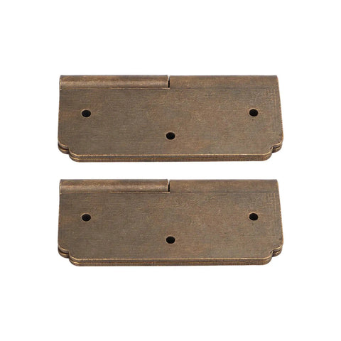 Antique Brass Hinge For Cabinets And Furniture Vintage Engraved Pattern Butt Hinges Rustic Kitchen Cupboard Hardware