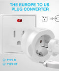 European To US Plug Adapter 1 Pack For Travel Ready Use Converts Type C E F Sockets To USA Power Europe To America Travel Converter