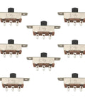 8 Pack DPDT Panel Slide Switches 2P3T On Off On 3 Position 6A 125V And 3A 250V AC Rating in durable plastic and metal