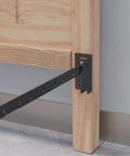 Level Up Your Sleep Setup With These Tough As Nails Bed Frame Footboard Extension Brackets Set Fits Twin Through King Sizes Smooth Offset Mount No Sweat Assembly mounted on a wooden bed frame.