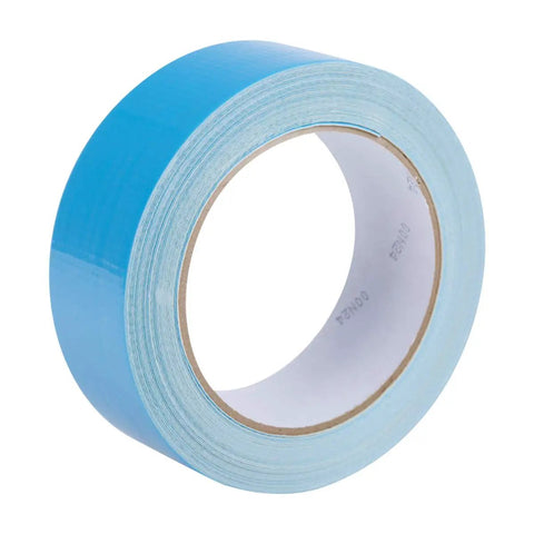 Blue Double Sided Duct Tape Roll 1.4 Inch By 12 Yards With Aggressive Natural Rubber Adhesive On Durable Woven Cotton Cloth