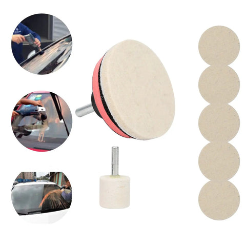 Car Glass Scratch Remover Kit with 100g Cerium Oxide Powder, polish pad, wool wheel for scratch repair and crystal clear glass
