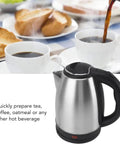 Fast As Lightning 2 Liter Electric Kettle With 1500 Watt Kickin Boiling Power Auto Shut Off And Dry Boil Protection genuine stainless steel kettle with coffee cups.