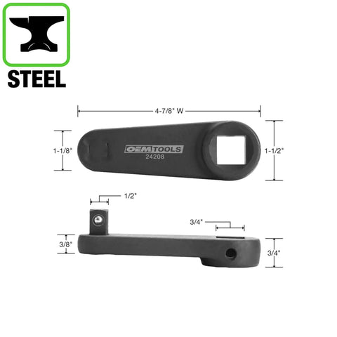 Image showing a steel low profile torque adapter for one half to three quarters socket set Ford Power Stroke 6.0 diesel