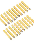 20-piece yellow 1/4-inch carbide-tipped lathe cutting tool set with square shanks for metal turning