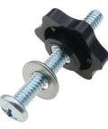 Eight Sets T Track Knob Kit with Galvanized Iron Screws One Quarter Twenty by Two Inches and One Quarter Inch Black Hex Nut with Washer