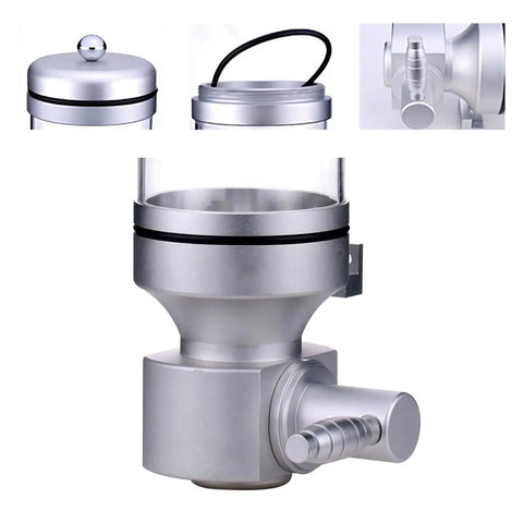 Wall Mounted Coffee Bean Dispenser 2 Pack Large Capacity Storage Jar Keeps Whole Beans Crisp And Fresh With Secure Lid For Drip Free Pouring And Zero Mess Counter Setup Silver lid and valve close up view.