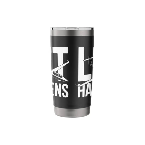 Insulated Stainless Steel Tumbler For Sailplane Pilots And Glider Fans, Keeps Coffee Hot During Tow Launches, black design