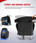 Beefy Heavy Duty Wiring Harness Kit 14 AWG with 1 Lead 12V 5 Pin Rocker Switch Power Relay and Inline Blade Fuse shown