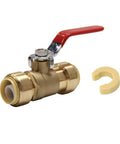 Pack of 10 1/2 Inch Push-Fit Full Port Ball Valves for Potable Water and Hydronic Systems, Connects PEX CPVC Copper